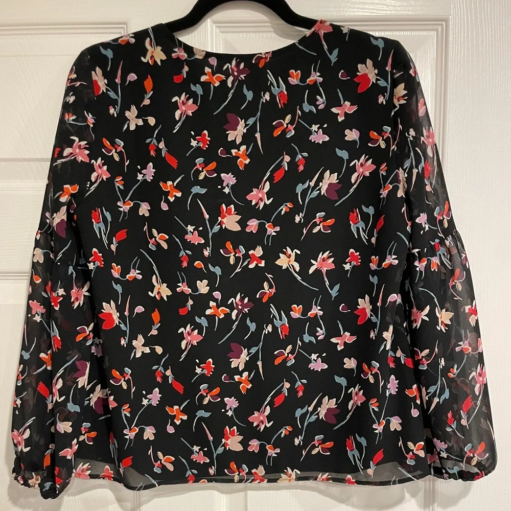 *NWOT* MADEWELL Shirred-Sleeve V- Neck Blouse - Picture 5 of 6
